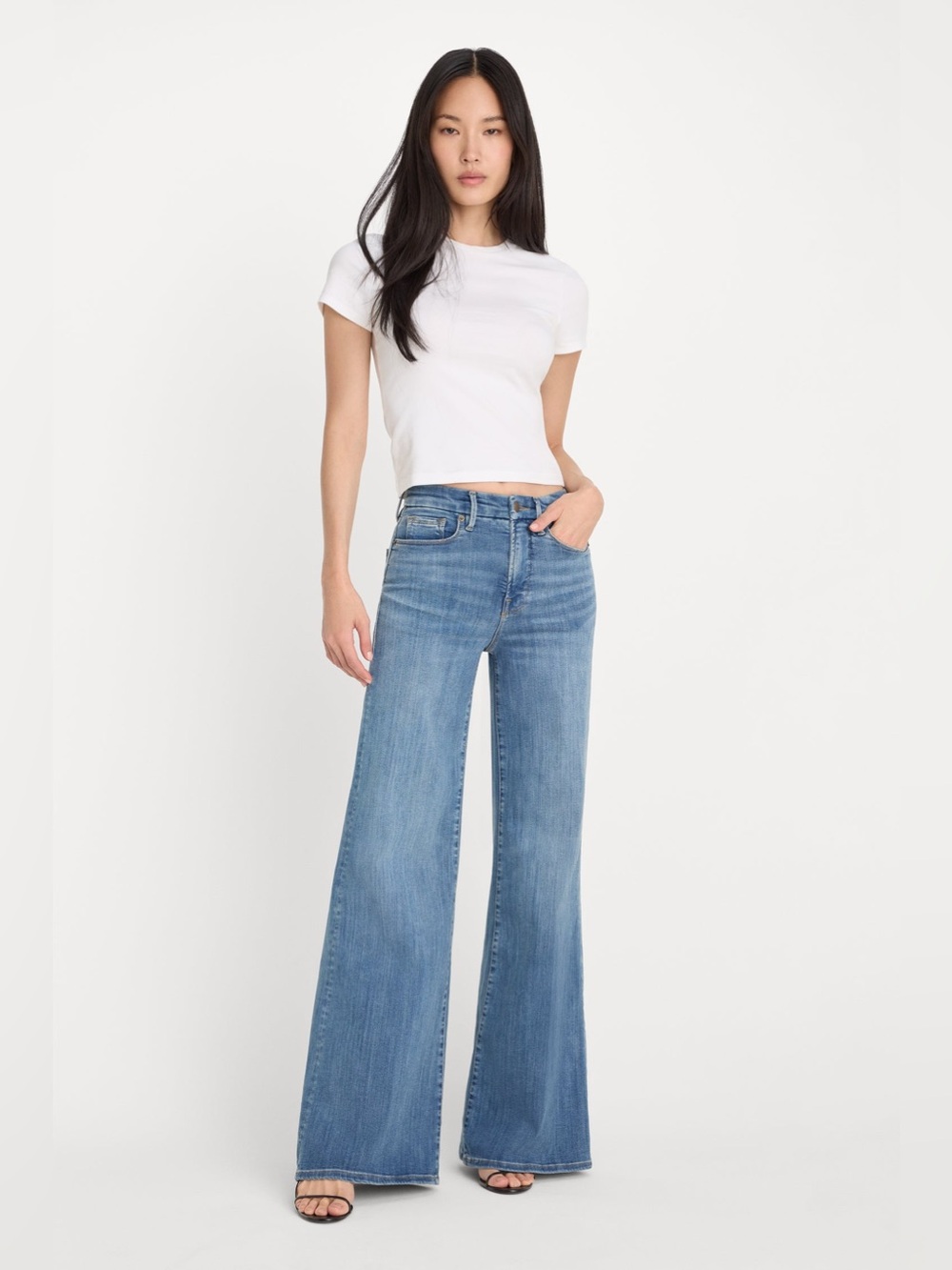 Good American Wide-Leg High-Rise Jeans